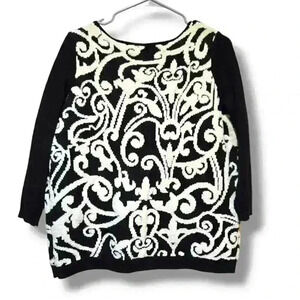 Catherine Malandrino For Design Nation Plush Damask Sweater Large #051